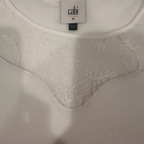 NWOT Cabi Flirt Unconventional Lace Blouse Top Romantic Feminine Sheer Sz Med - Picture 6 of 8